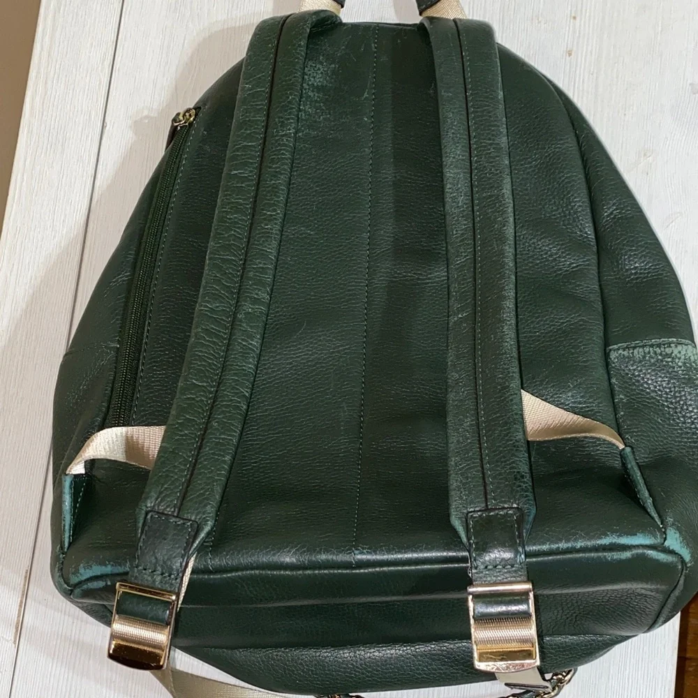 Michael Kors Slater Large Pebbled Leather Backpack Moss 30T0G04B7L